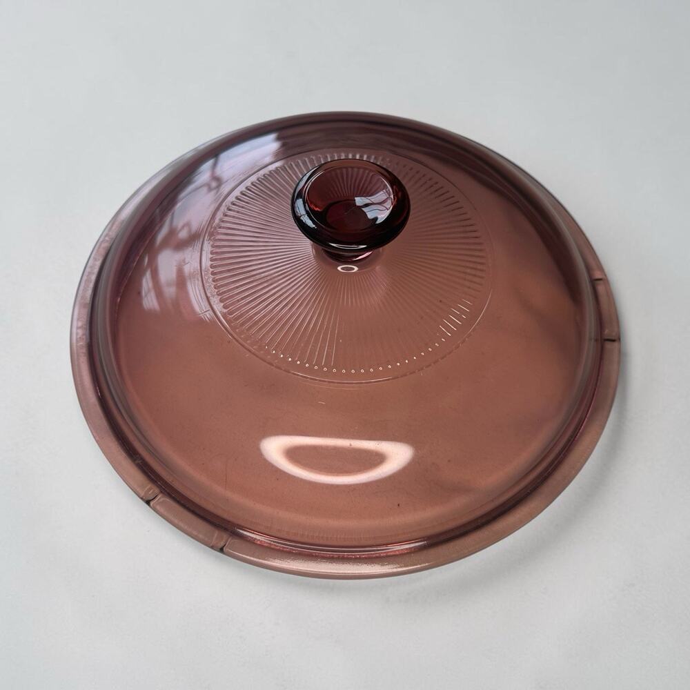 Vintage Pyrex Vision Ware Cranberry Glass 36 V1.5C Replacement Lid 6.5"